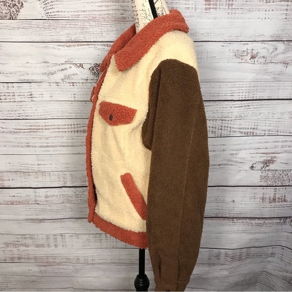 Emory Park color block teddy bear long sleeve size small popover full zip jacket - Picture 4 of 12